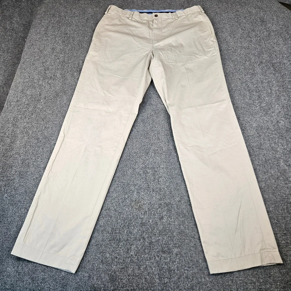 Brooks Brothers Advantage Chino Stretch Clark Fit Khaki Pants Mens 36x34 Tan